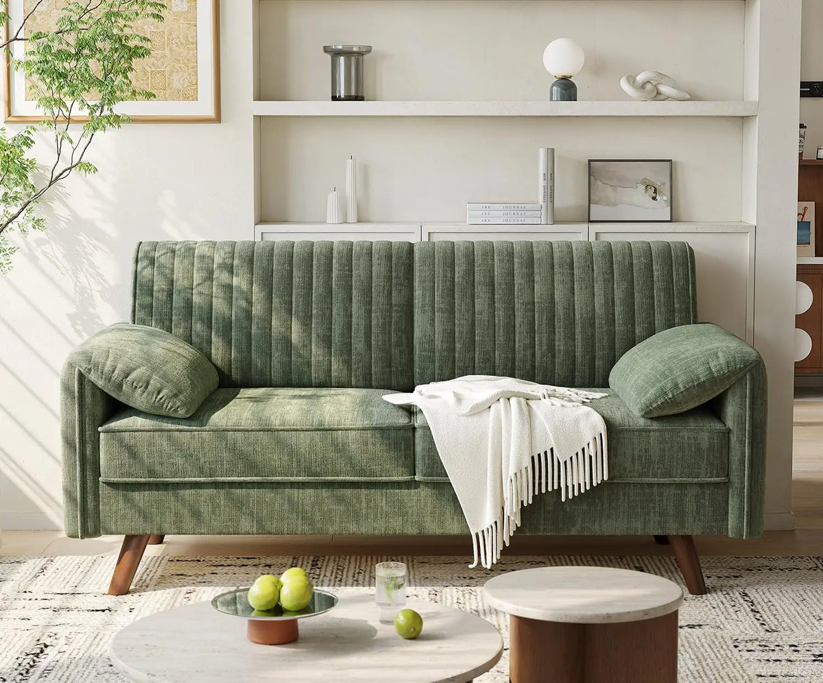 ONBRILL Modern Chenille Loveseat Sofa for Small Space Living