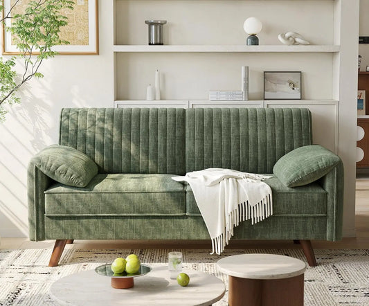 ONBRILL Modern Chenille Loveseat Sofa for Small Space Living