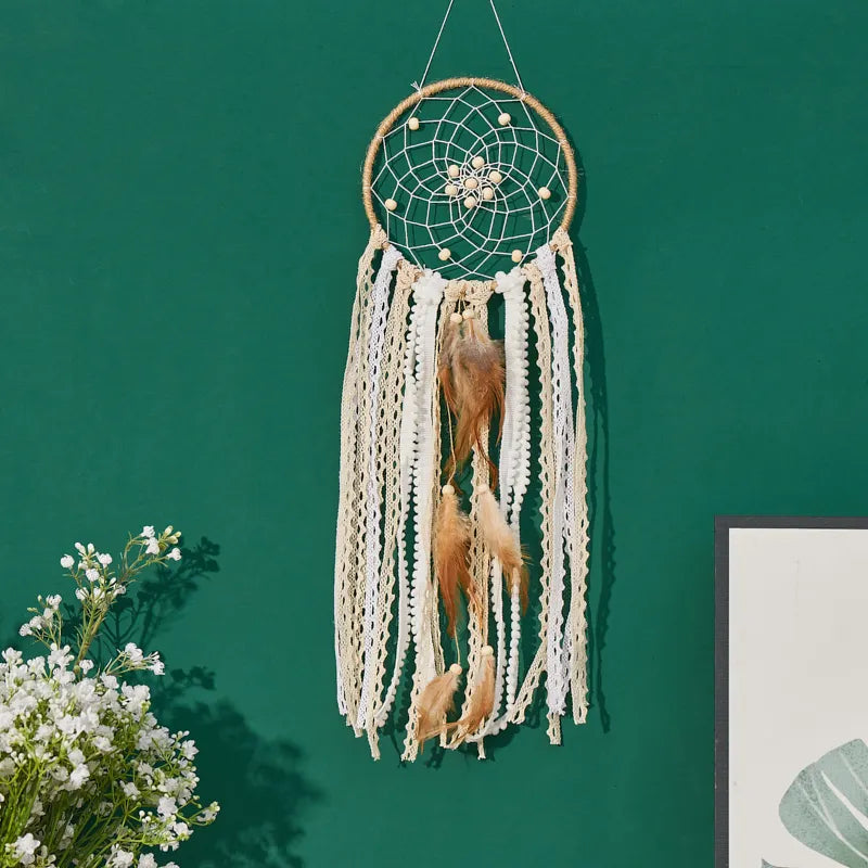 Handcrafted Moon Dream Catcher Bohemian Wall Decor For Sweet Dreams