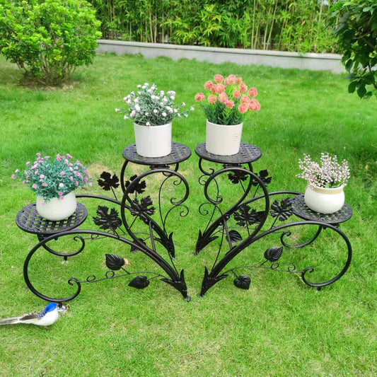 Wisfor Four Tier Metal Plant Stand Rack For Indoor Outdoor