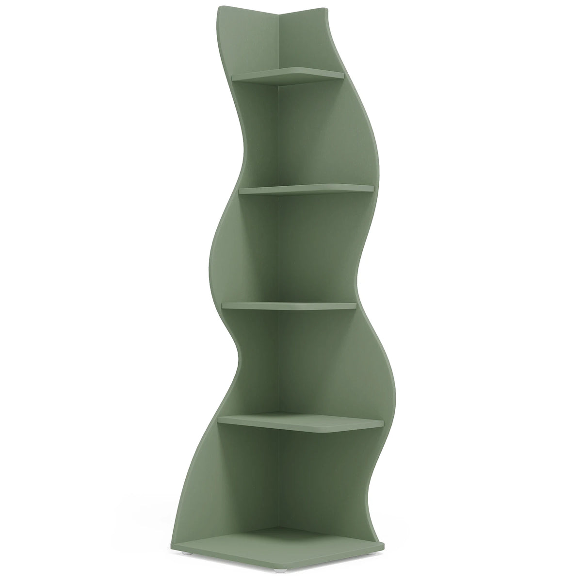 Tribesigns Modern Five Tier Corner Shelf Wall Storage Bookcase
