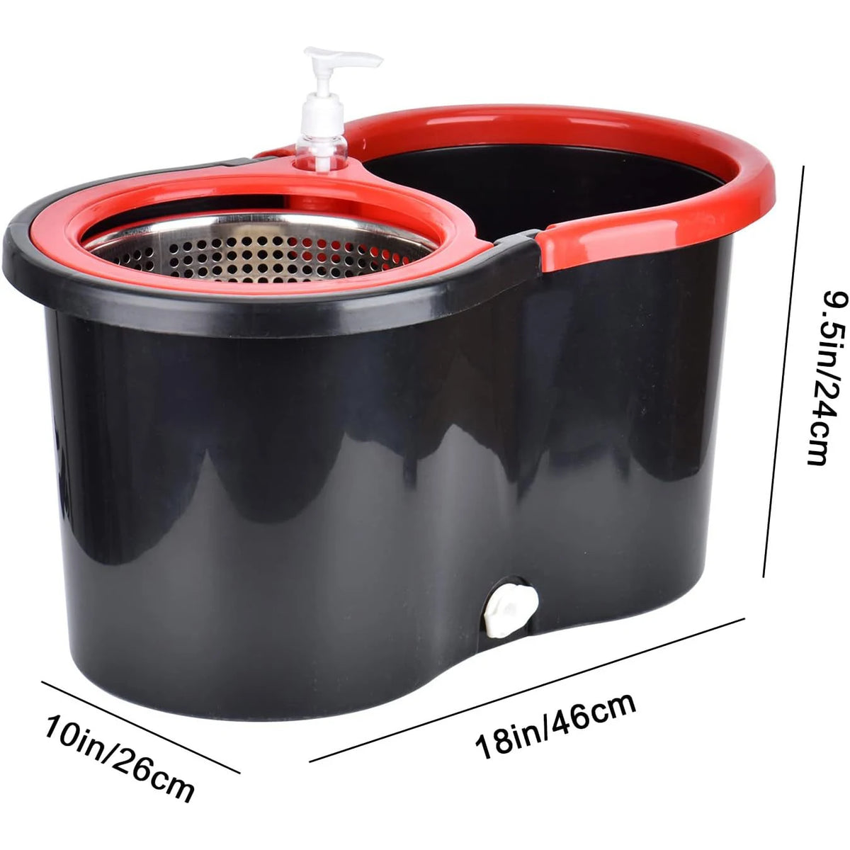 360 Degree Spin Mop Bucket With Microfiber Heads And Wringer
