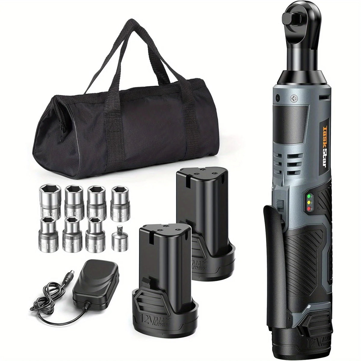 Taskstar Cordless Ratchet Wrench Kit For Automotive Repairs