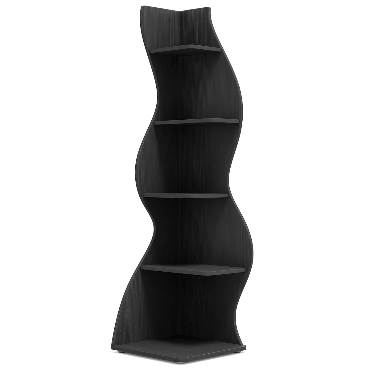 Tribesigns Modern Five Tier Corner Shelf Wall Storage Bookcase