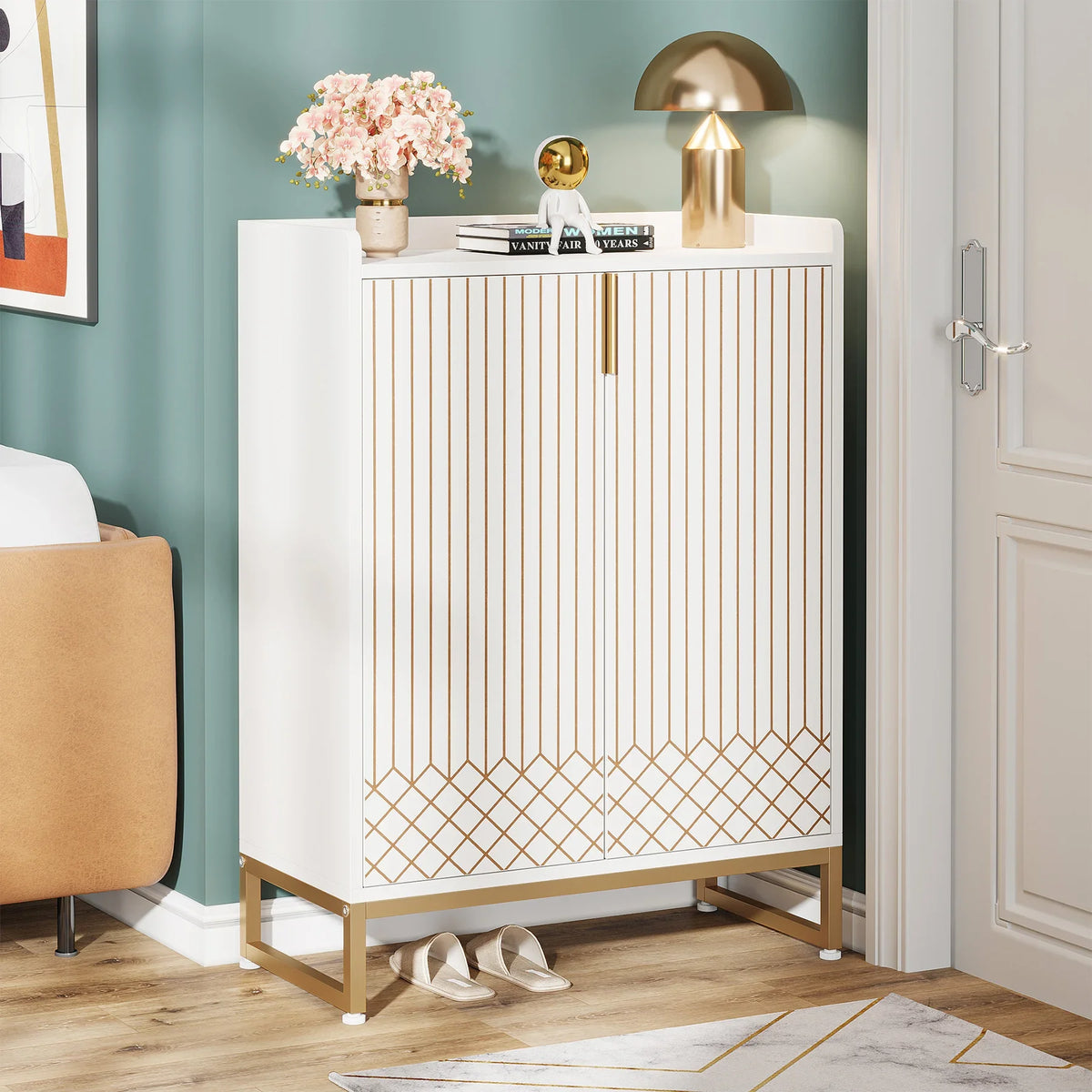 Tribesigns Shoe Cabinet With Doors For Bedroom And Hallway Storage