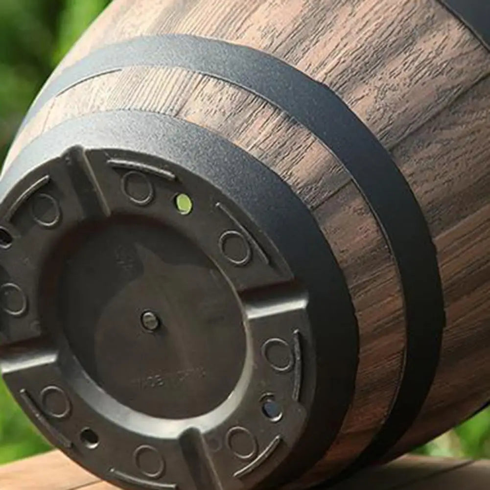 Rustic Farmhouse Whiskey Barrel Planter Faux Wooden Plastic Flower Pot