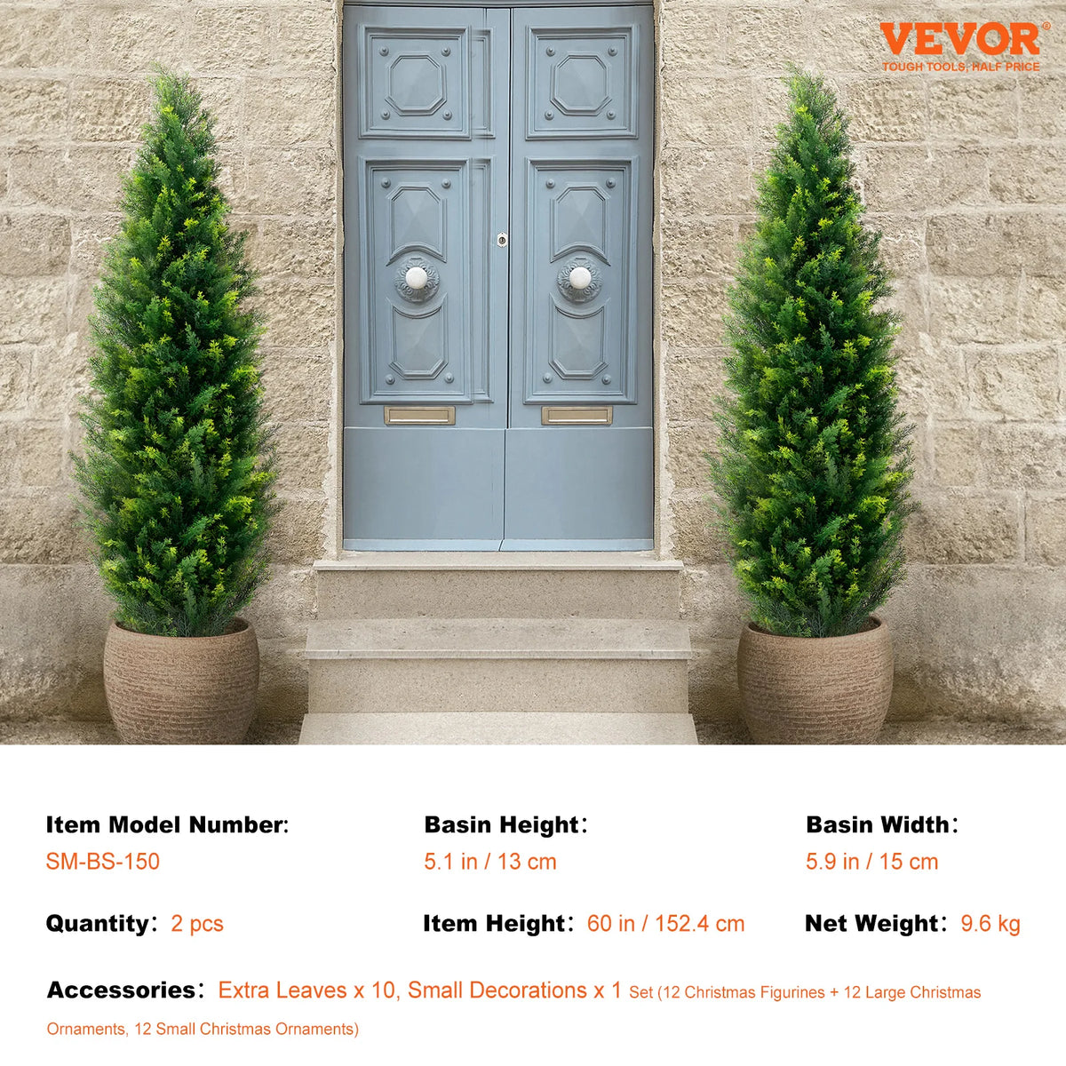 SucceBuy Artificial Cedar Topiary Trees for Indoor and Outdoor Decor