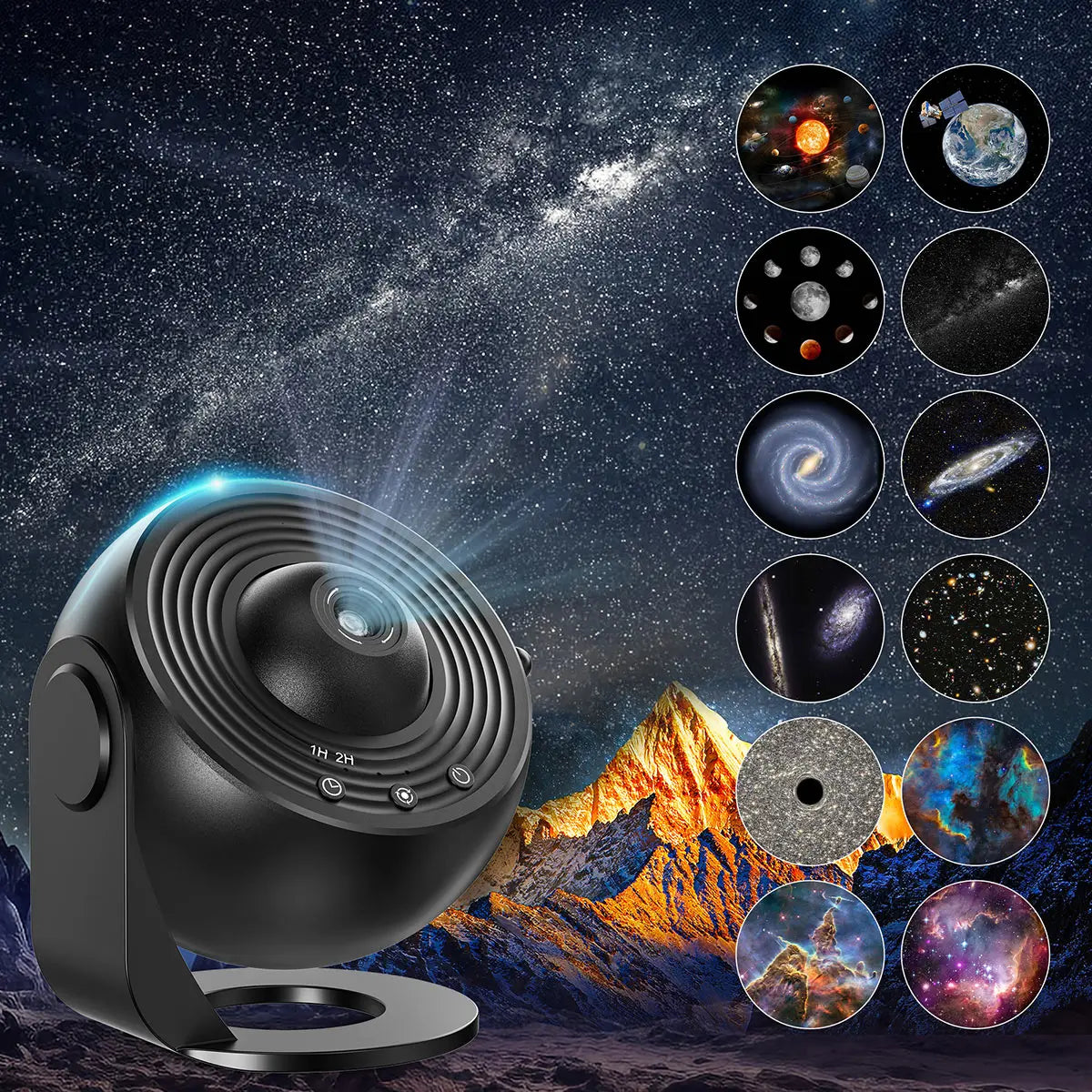 Mexllex Galaxy Star Projector Night Light With Rotating Images