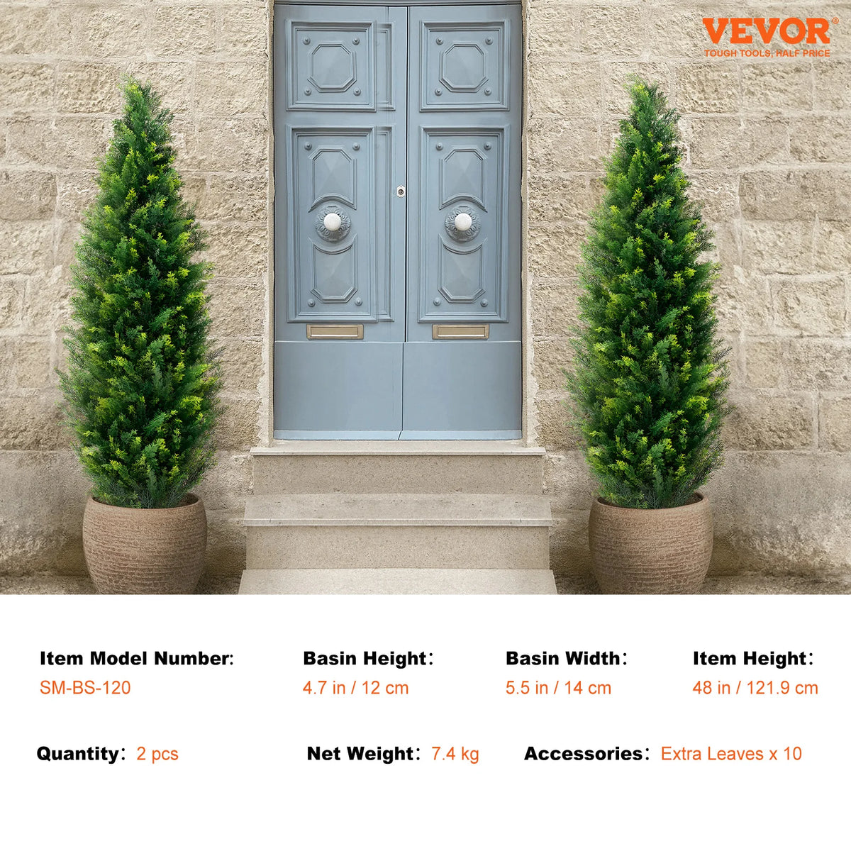 SucceBuy Artificial Cedar Topiary Trees for Indoor and Outdoor Decor
