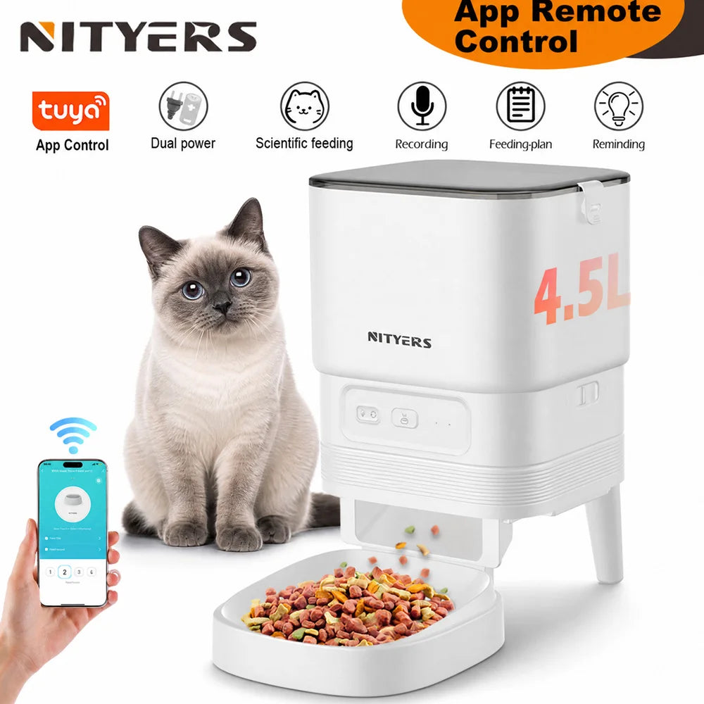 Nityers Automatic Cat Feeder With Timed Voice Recording