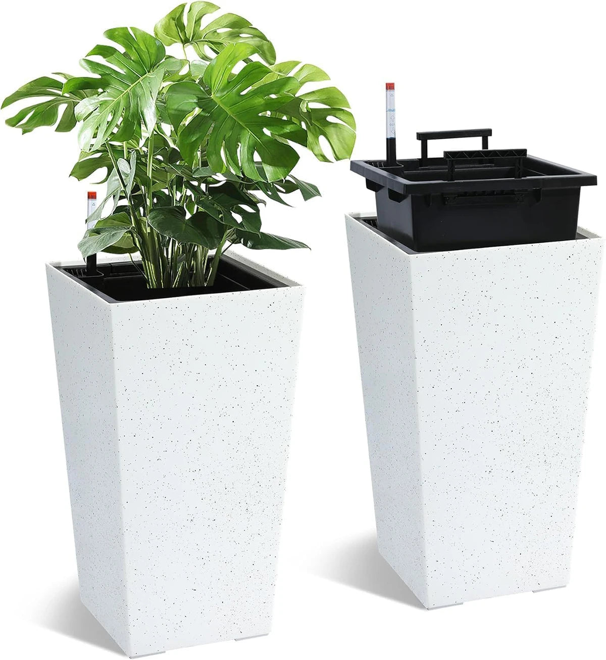 TWISTER CK Rectangular Planters Set of 2 With Drainage Holes