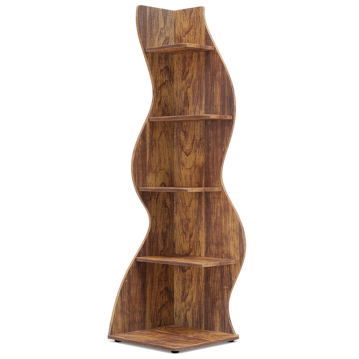 Tribesigns Modern Five Tier Corner Shelf Wall Storage Bookcase