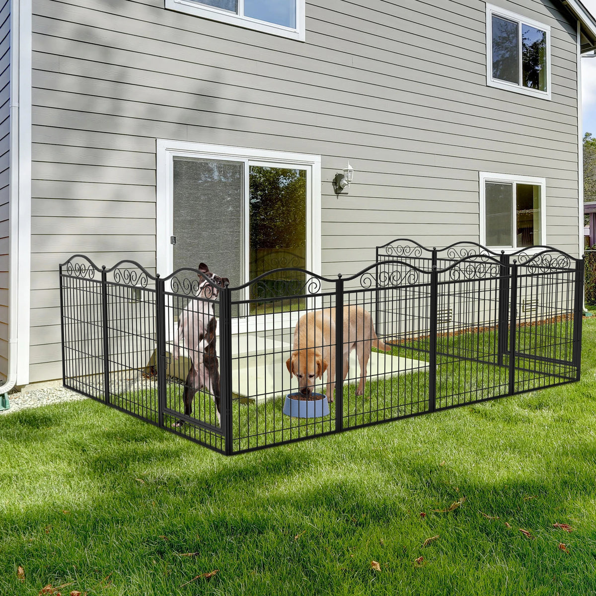 BINGOPAW Heavy Duty Folding Dog Playpen For Indoor Outdoor Use