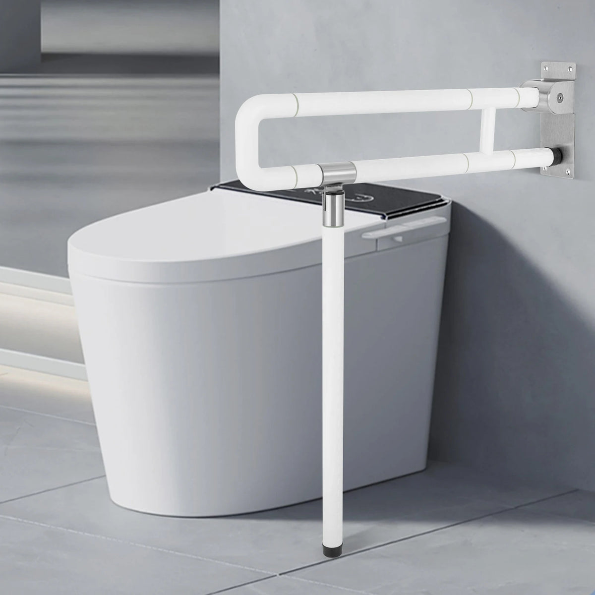Foldable Toilet Grab Bar Wall Mounted Bathroom Support Rail