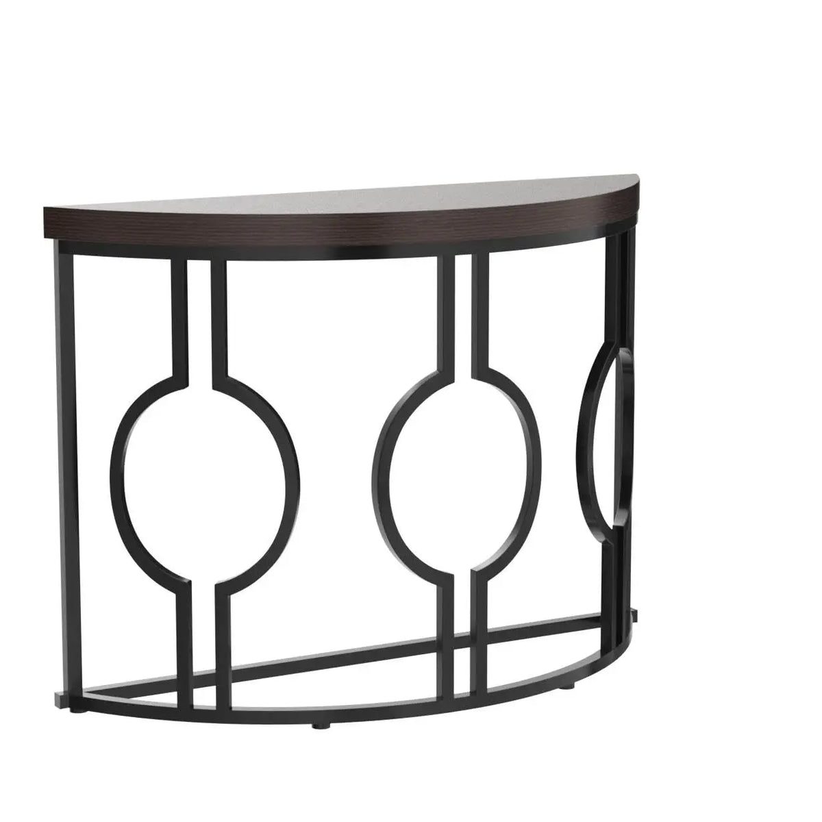 Tribesigns Industrial Half Moon Console Table With Geometric Base For Entryway