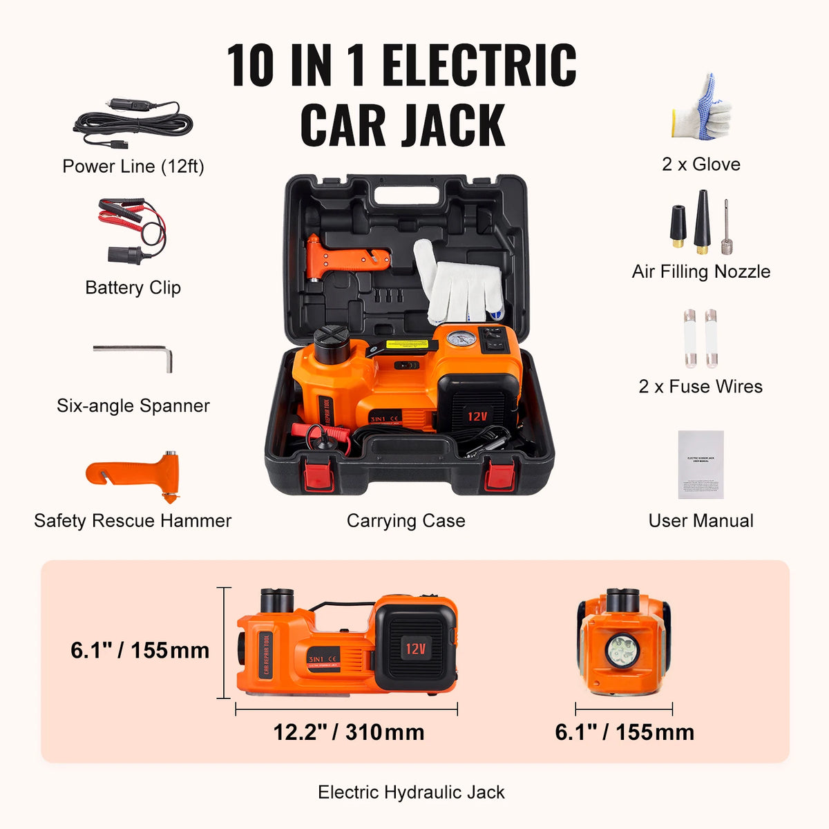 SucceBuy Electric Hydraulic Car Jack For Auto Repair