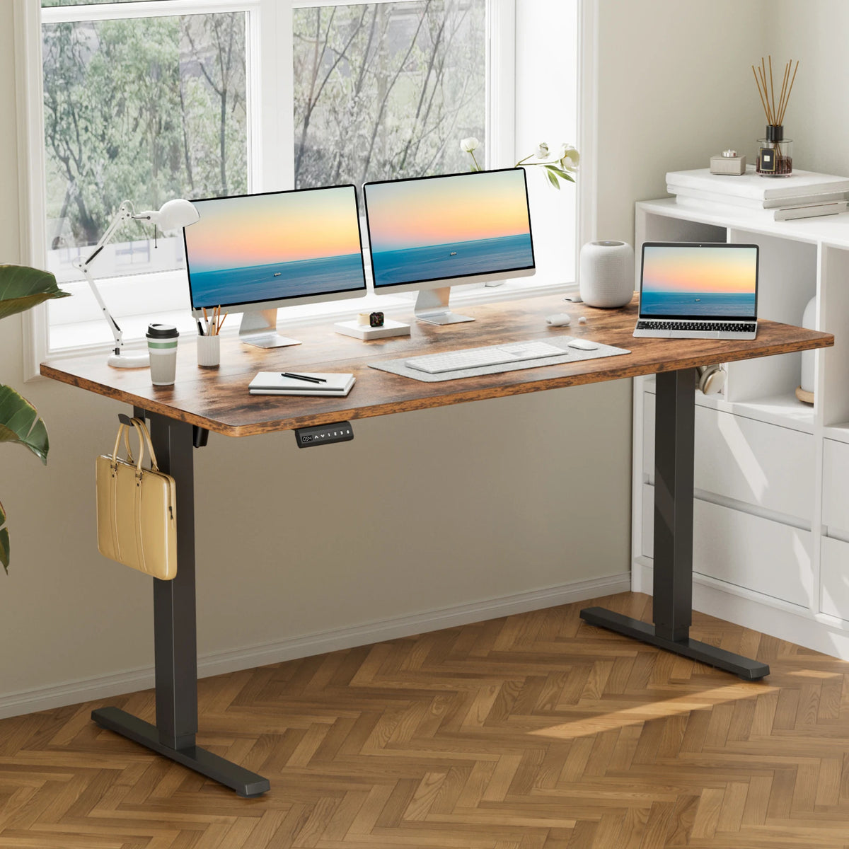 JHK Electric Height Adjustable Standing Desk For Office Workspaces