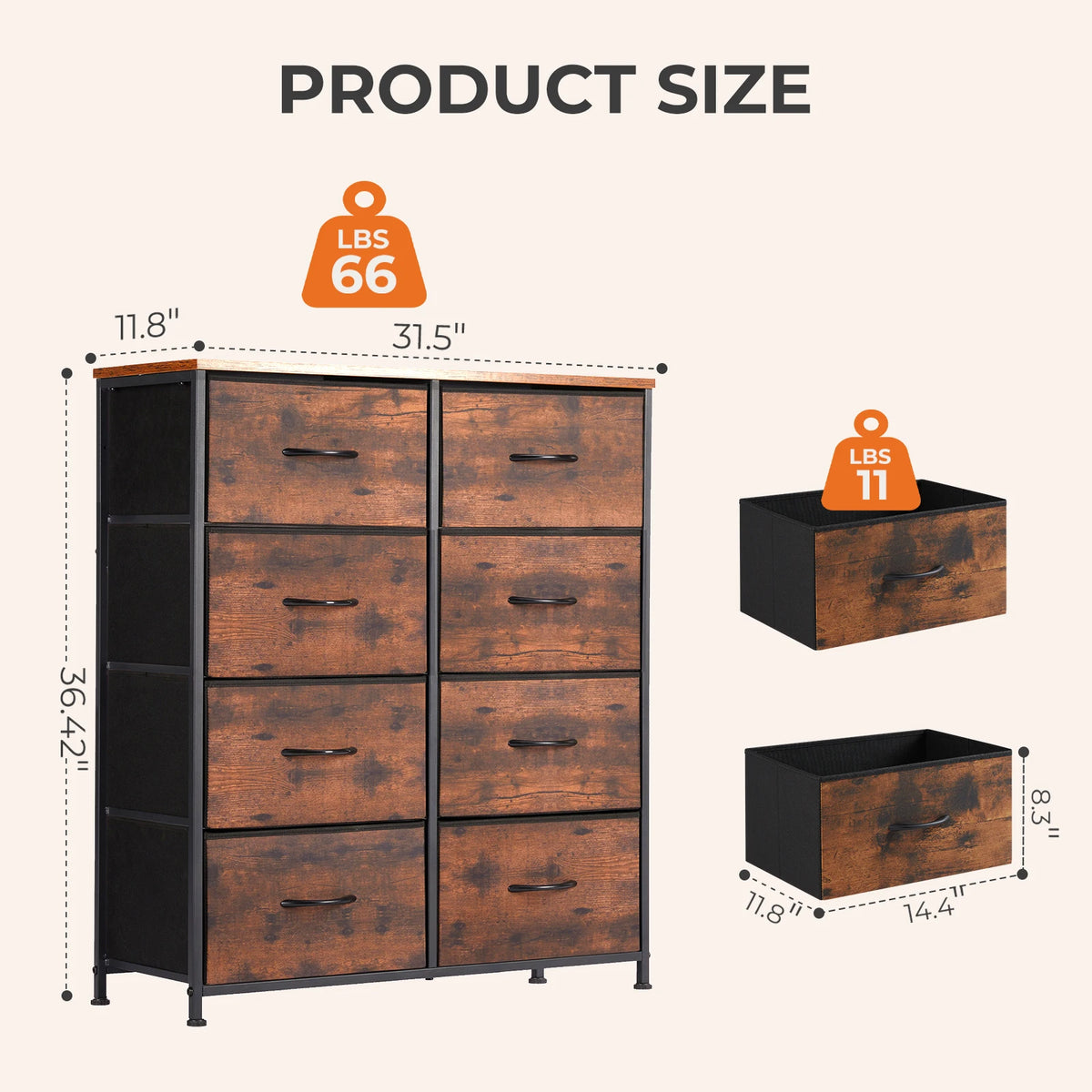 MCQ Modern Fabric Drawer Storage Cabinet For Living Room