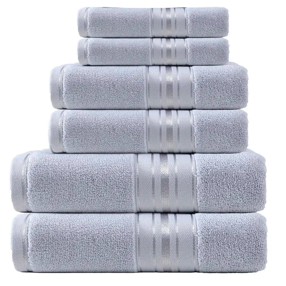 Premium Six Piece Absorbent Cotton Turkish Towel Set