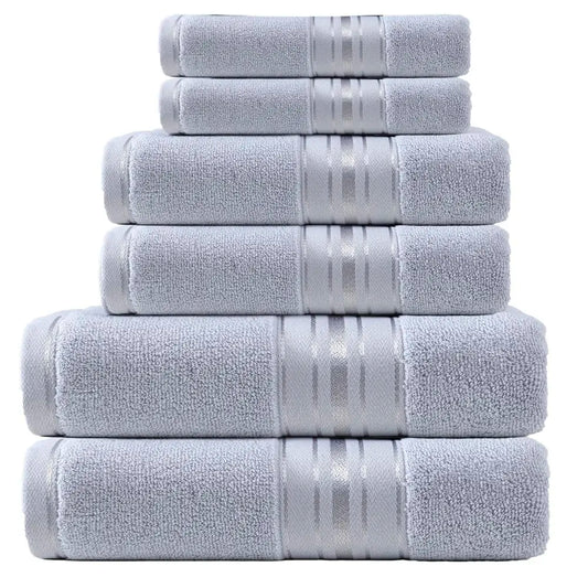 Premium Six Piece Absorbent Cotton Turkish Towel Set