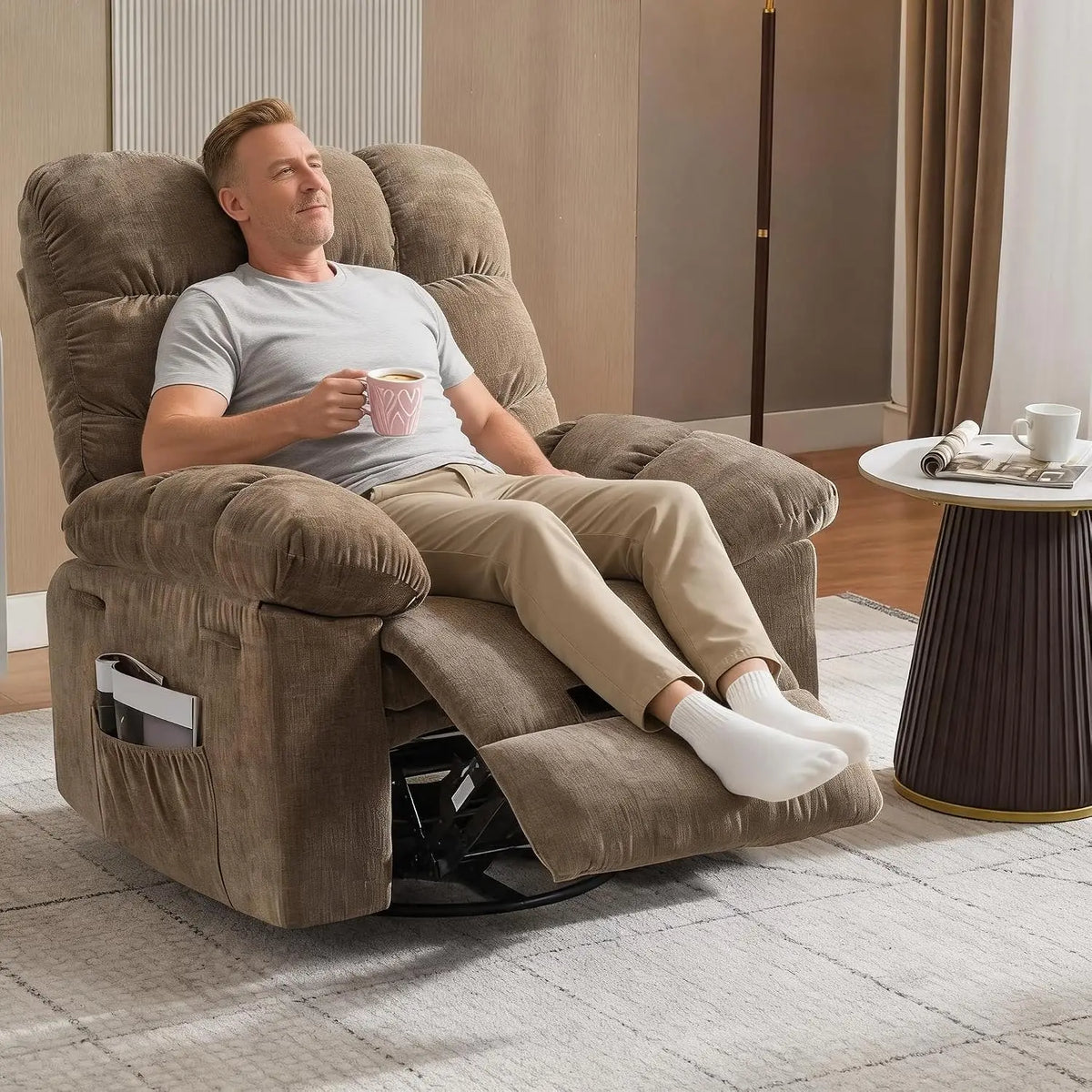 Garvee Lift Recliner Chair With Massage Heat And Swivel Function