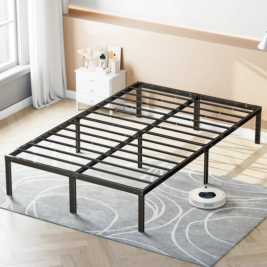 JHK Metal Platform Bed Frame With Sturdy Steel Slat Support