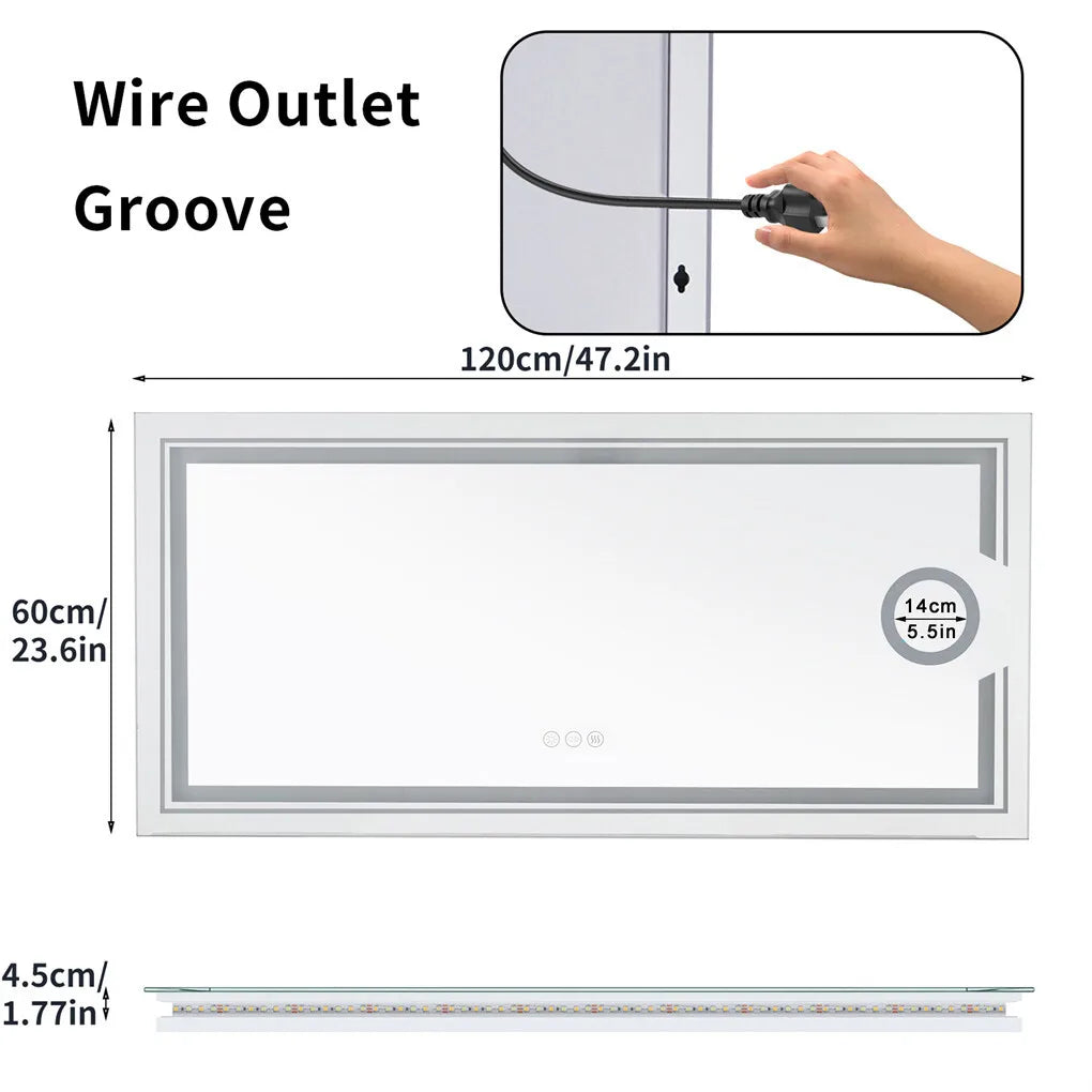 Borwart Fogless LED Bathroom Vanity Mirror With Gradient Lighting
