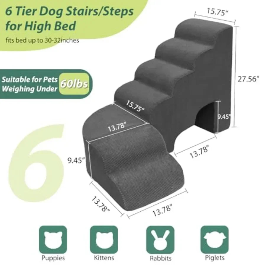 Indoor Pet Stairs for Small Dogs With Non Slip Steps