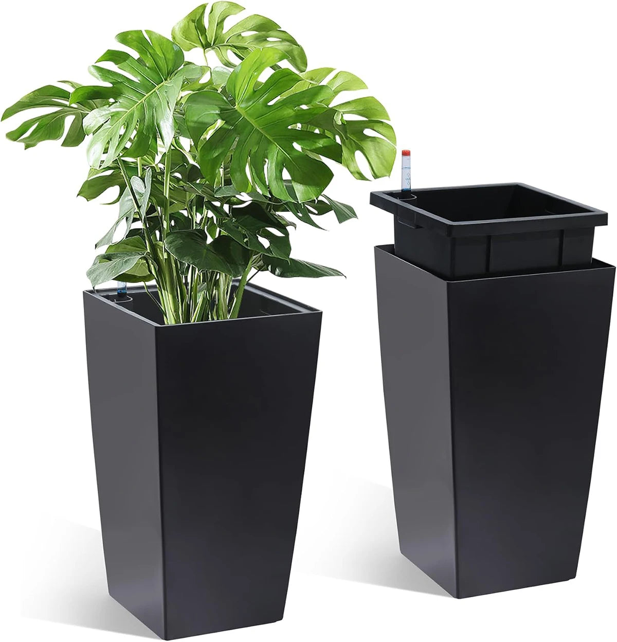 TWISTER CK Rectangular Planters Set of 2 With Drainage Holes