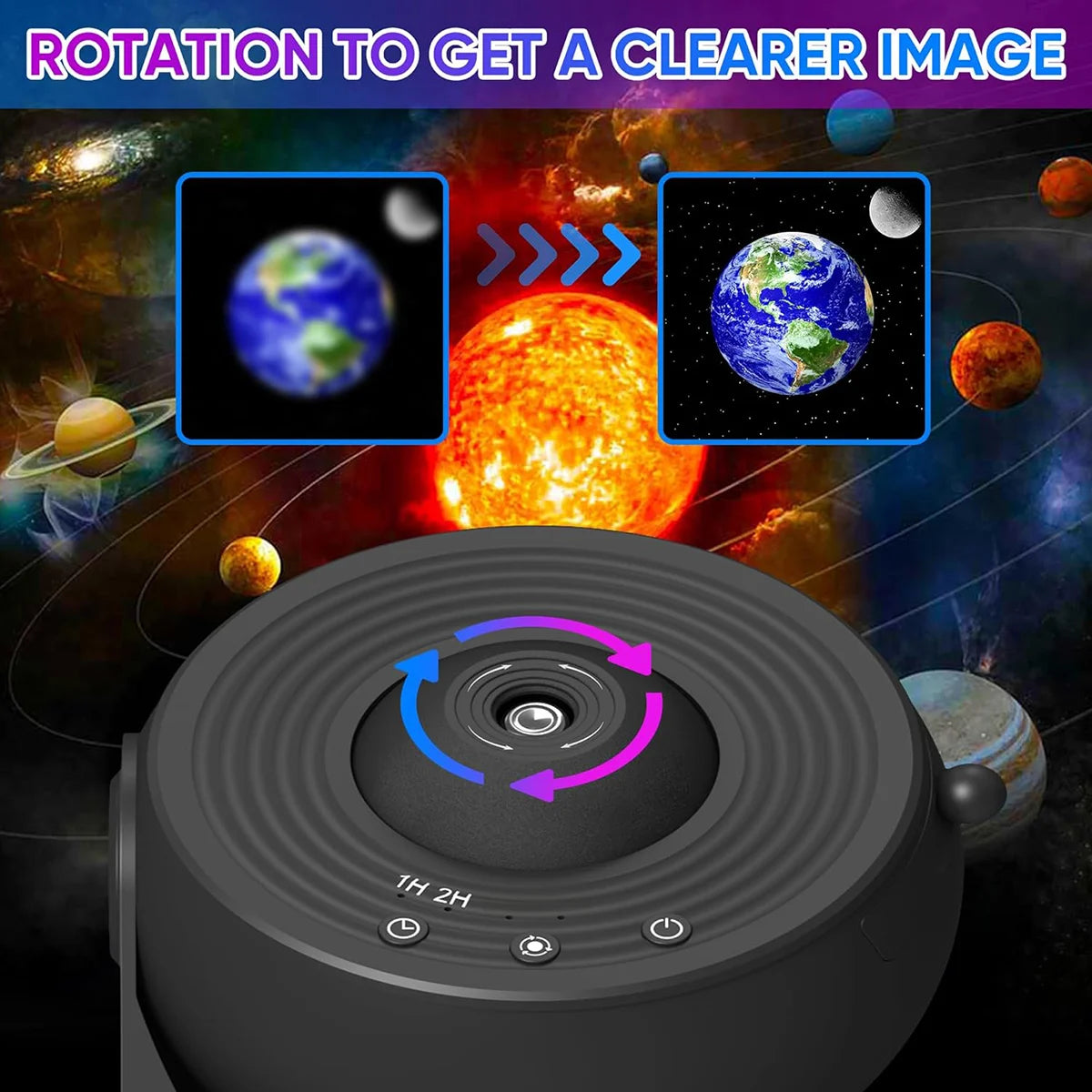 Mexllex Galaxy Star Projector Night Light With Rotating Images
