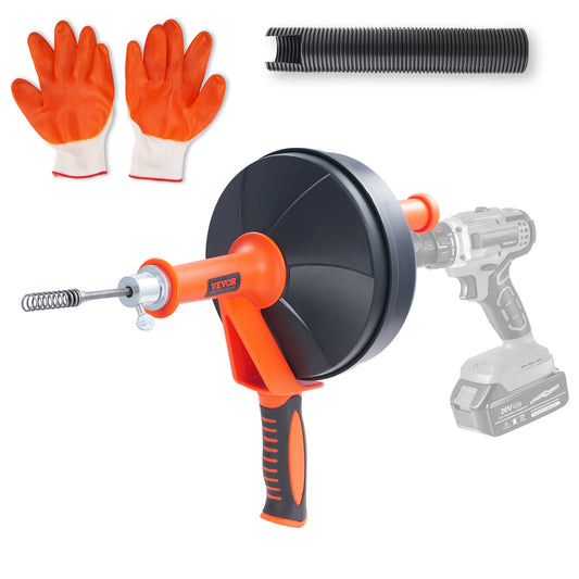 SucceBuy Manual Drain Auger With Drill Attachment Clog Remover