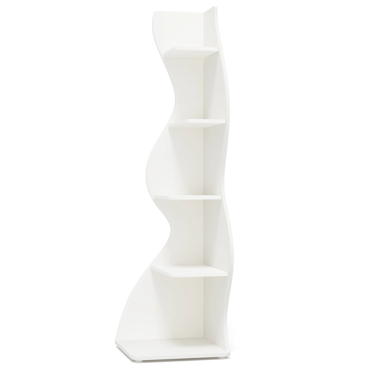 Tribesigns Modern Five Tier Corner Shelf Wall Storage Bookcase