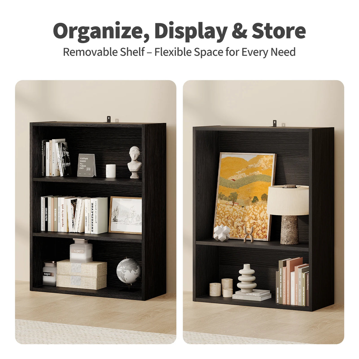 MCQ Wooden Five Tier Bookshelf for Home Storage and Display