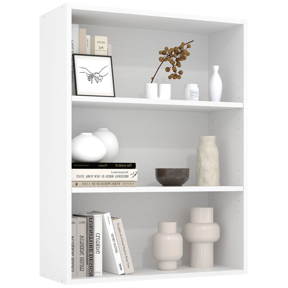 JHK Wooden Bookcase Open Storage Shelf For Home Office