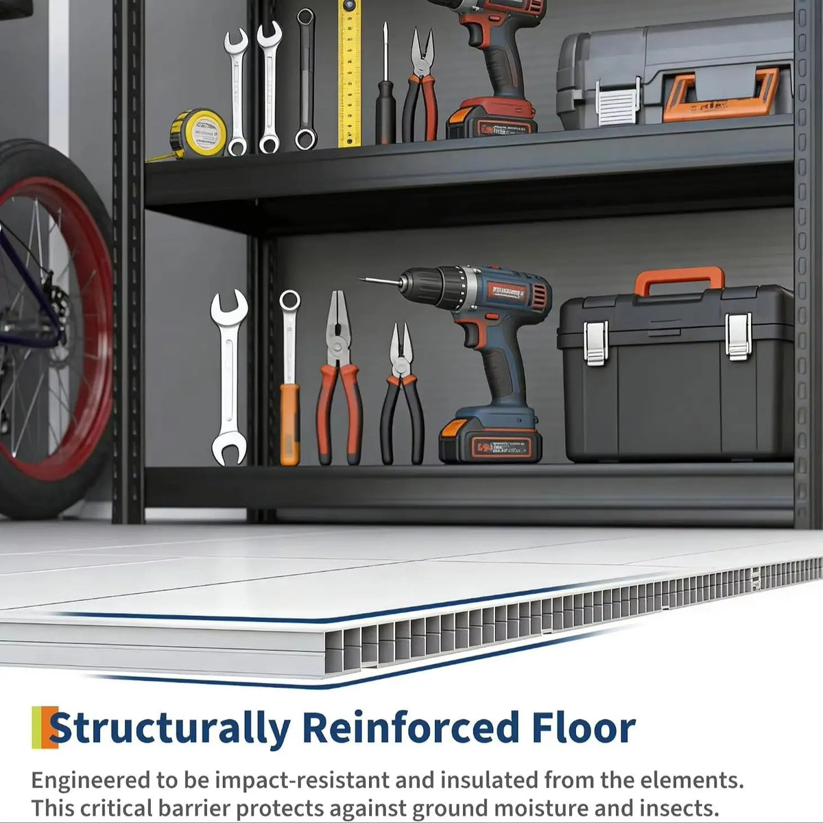 Waterproof Outdoor Storage Shed With Floor And Lockable Door