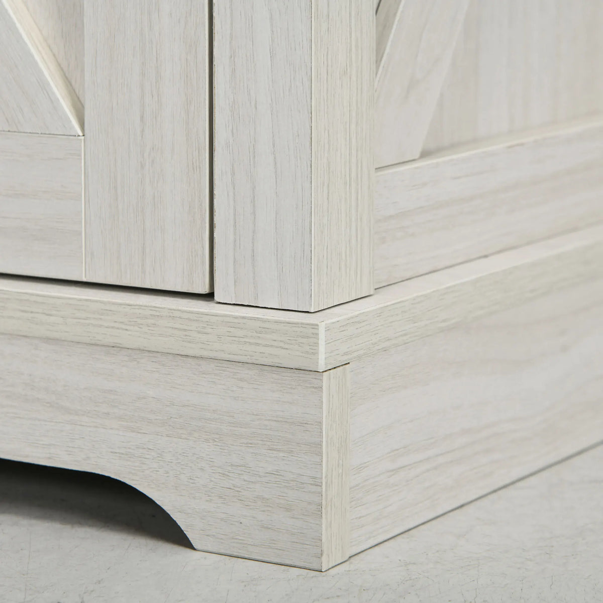 HOMCOM Farmhouse End Table With Charging Station And Storage Cabinet