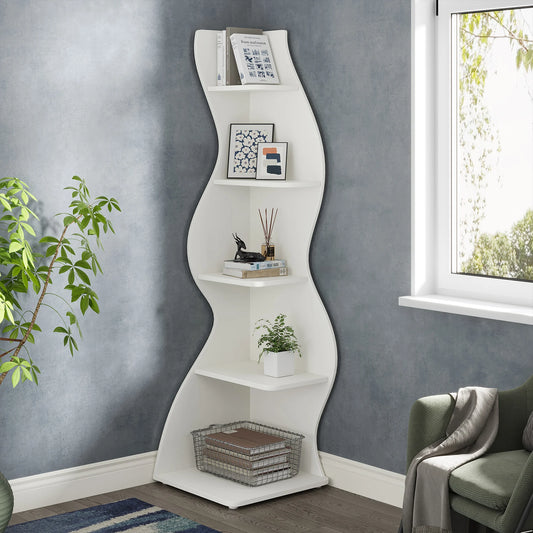 Tribesigns Modern Five Tier Corner Shelf For Books And Plants