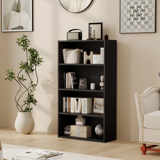 JHK Wooden Bookcase Open Storage Shelf For Home Office