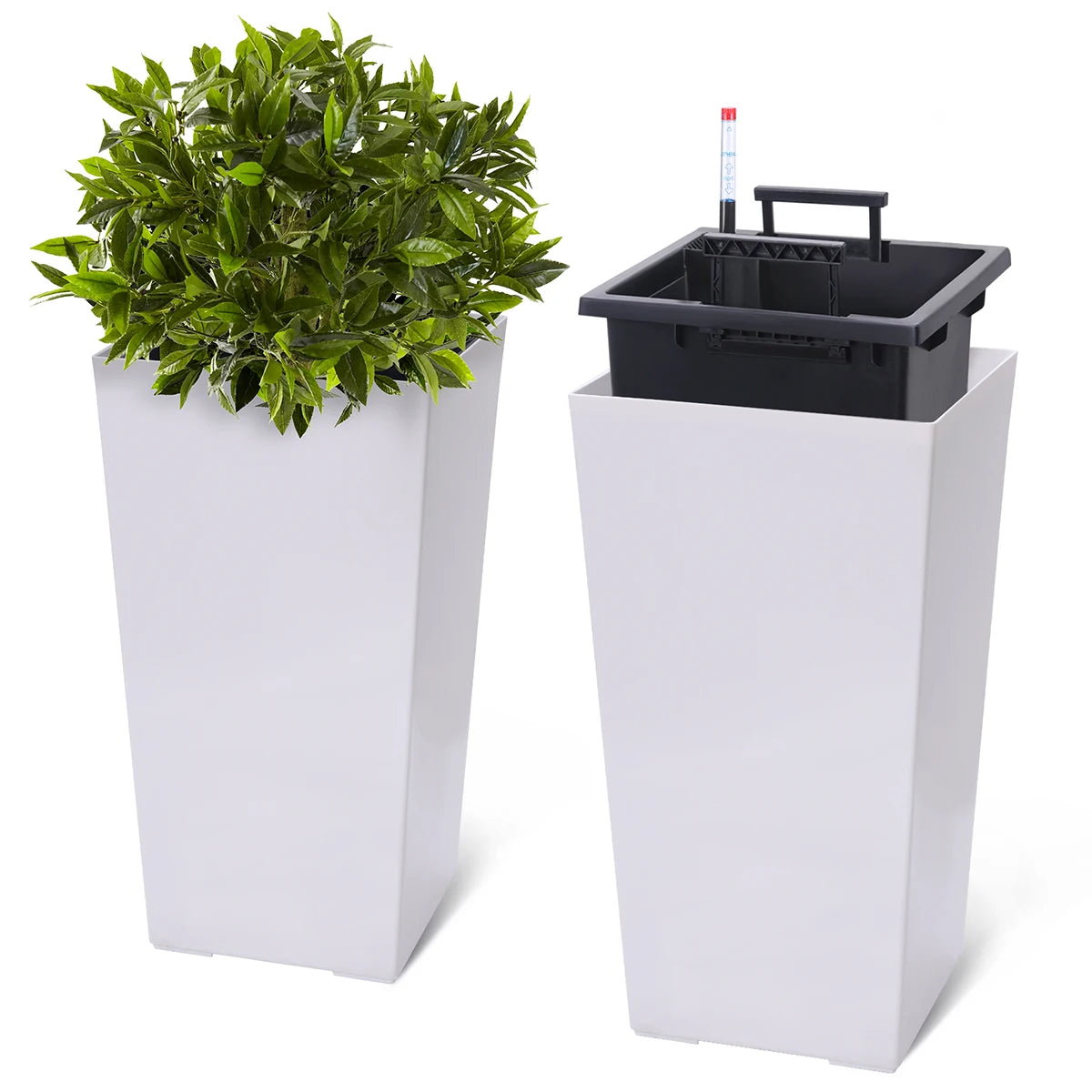 TWISTER CK Rectangular Planters Set of 2 With Drainage Holes