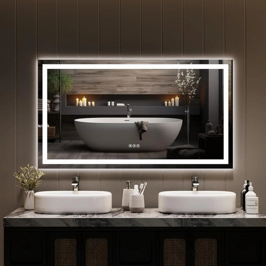 TWISTER.CK LED Bathroom Mirror With Stepless Dimming And Anti Fog
