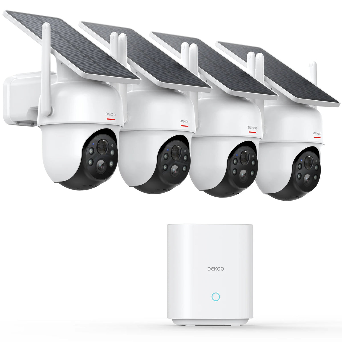 DEKCO Solar Wireless Security Camera System With 360 Degree PTZ
