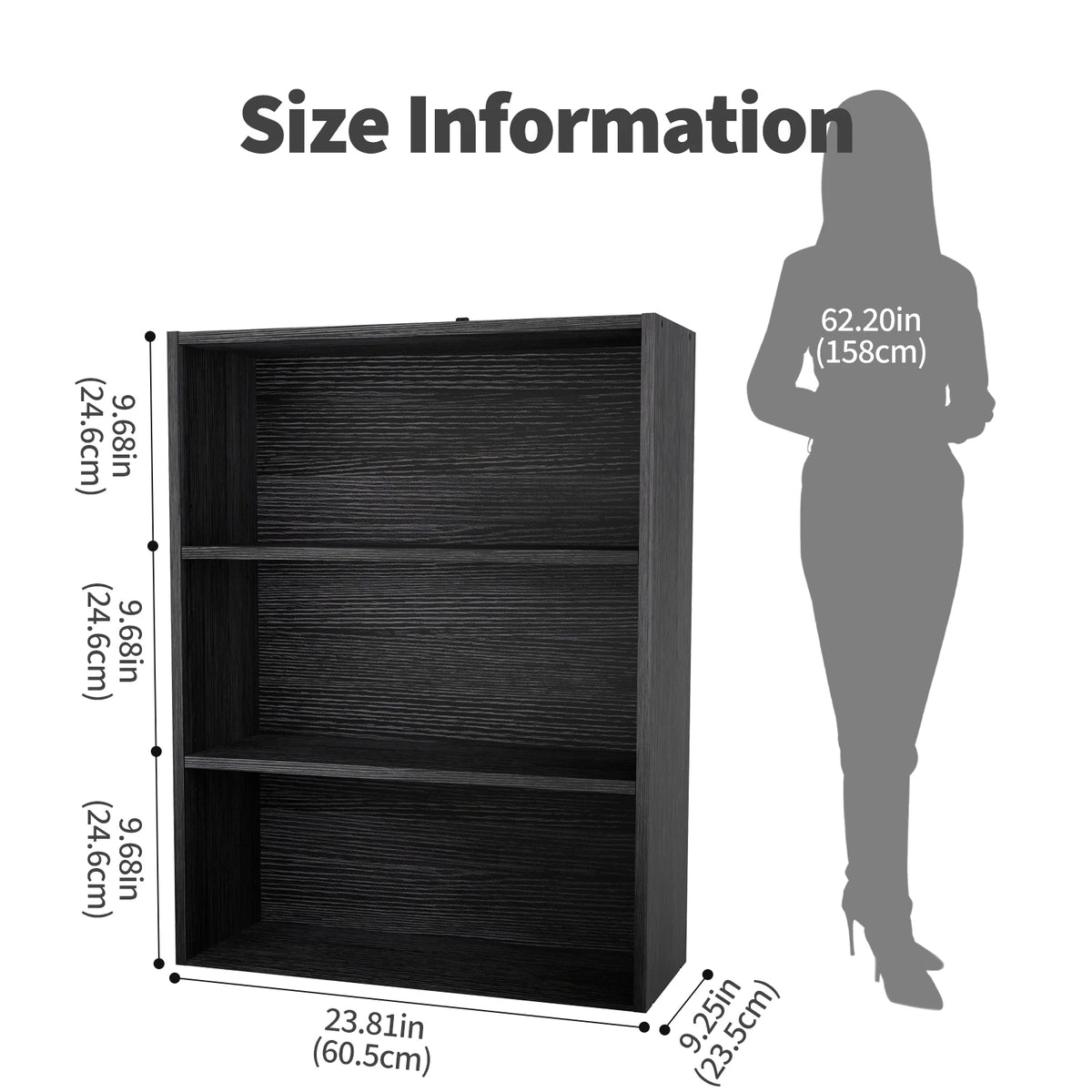 MCQ Wooden Five Tier Bookshelf for Home Storage and Display