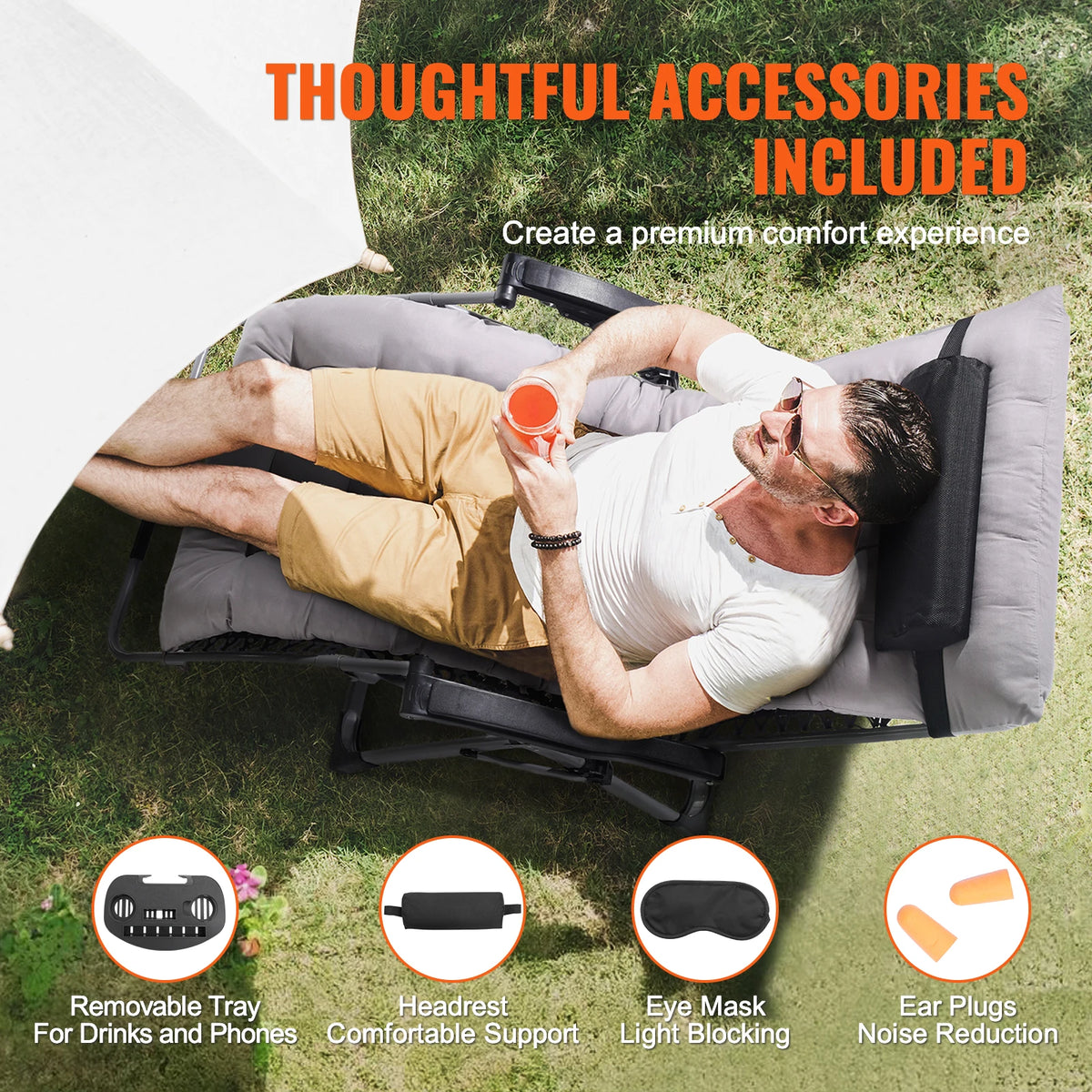SucceBuy Adjustable Zero Gravity Recliner Chair With Footrest