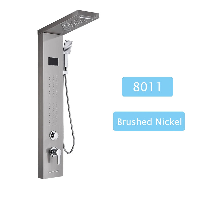 Shinesia LED Shower Panel With Rainfall Massage Jets And Faucet