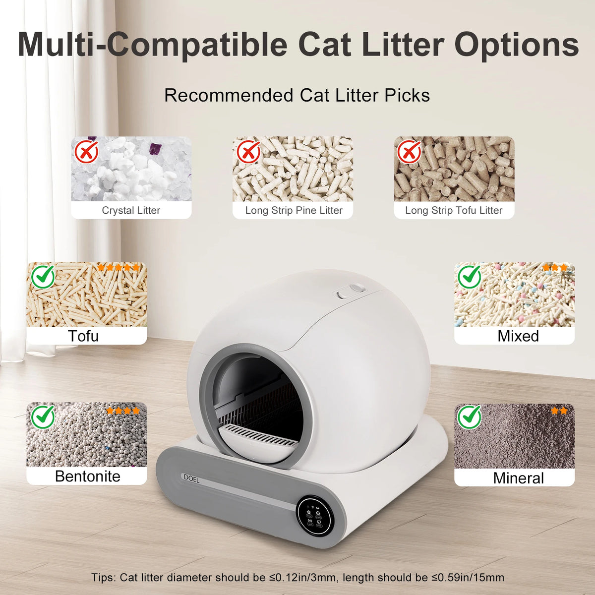 DOEL Smart Automatic Self Cleaning Cat Litter Box App Control