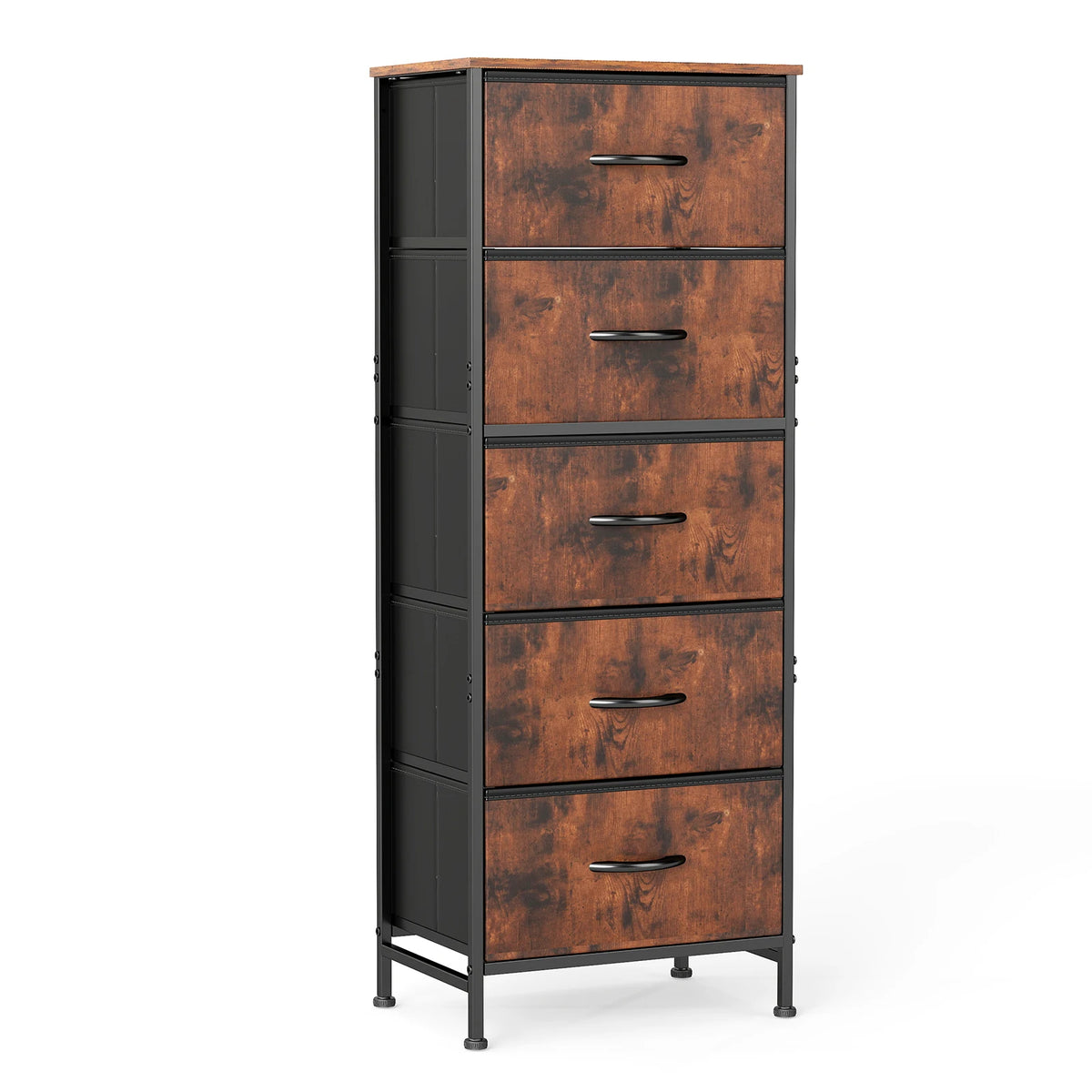 JHK Modern Bedroom Dresser With Five Fabric Drawers