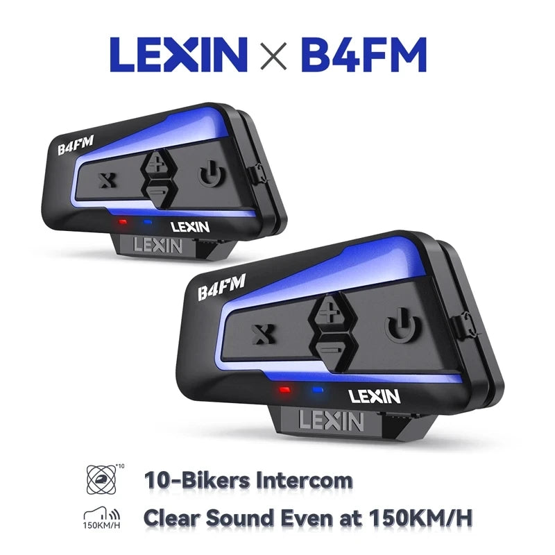 Lexin Bluetooth Motorcycle Helmet Intercom Headset For Group Riding