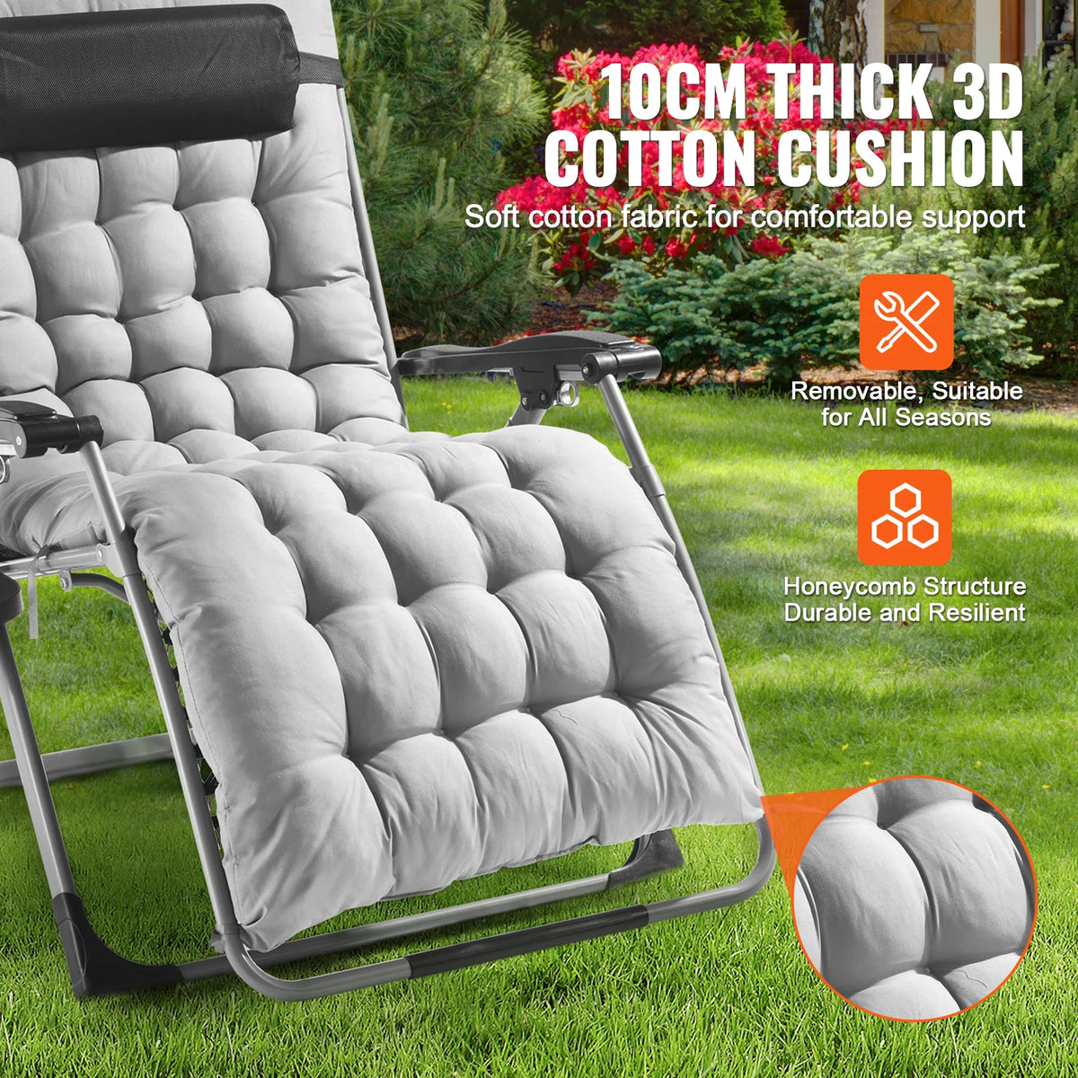 SucceBuy Zero Gravity Recliner Chair With Cushion Footrest
