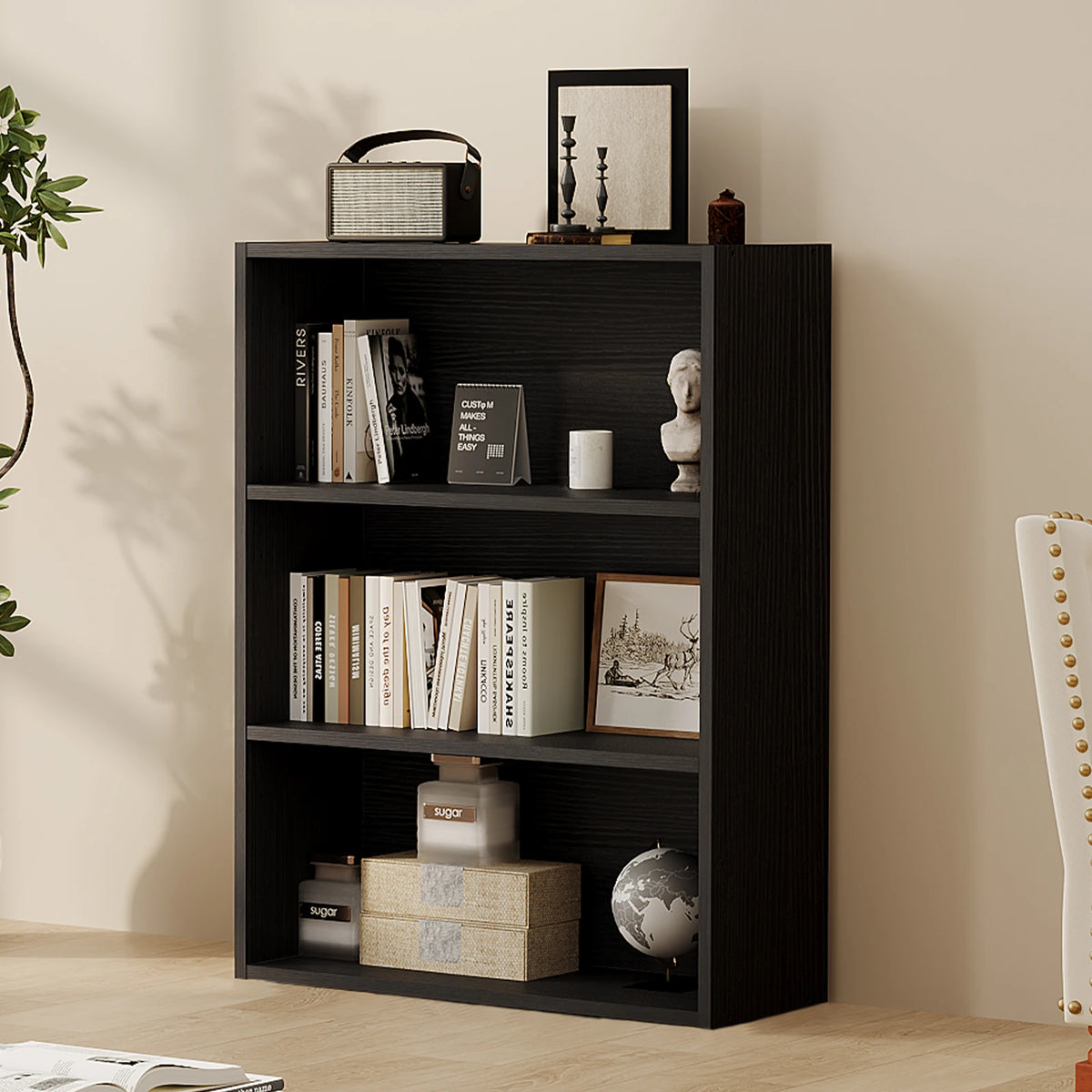 MCQ Wooden Five Tier Bookshelf for Home Storage and Display