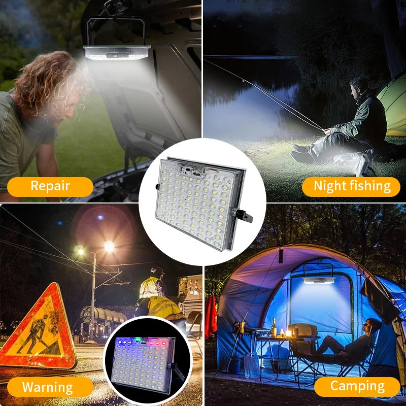 Morglad Portable Solar LED Flashlight USB Rechargeable Camping Lantern